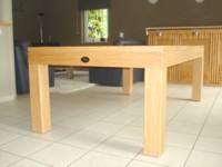 Billard table design Eos chene brut tapis camel version americaine region de Liege Belgique