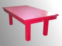 Billard Loft plateau table de salle �� manger pool americain kotibe massif teinte rouge