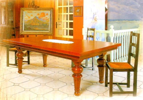 Photo et descriptif: Billard Louis Philippe kotibe massif merisier table de salle à manger