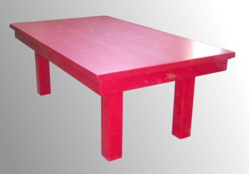 Photo et descriptif: Billard Loft plateau table de salle à manger pool americain kotibe massif teinte rouge