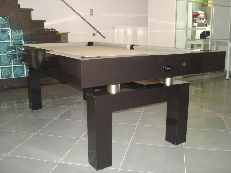 Billard lafuge arcade jeu pool americain laque noir miroir tapis gris