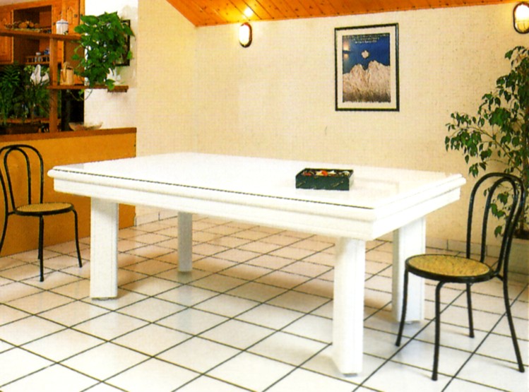 Billard laque blanc Elegance contemporain avec plateau table 